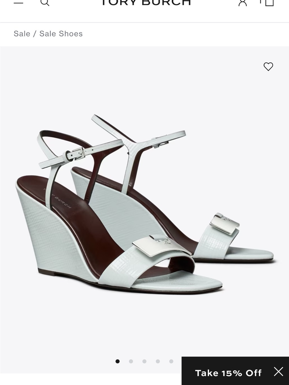Tory Burch Textured Wedge Sandals with Buckle